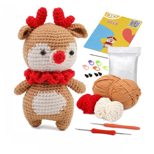 Crochet handmade diy wool knitting ornaments material package (little deer)